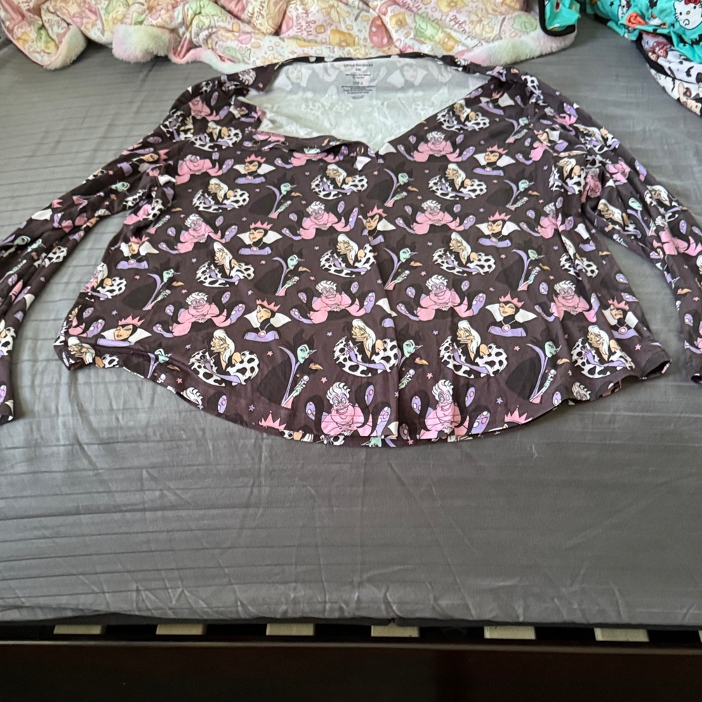 Floral Long Sleeve Top - Pink and Black